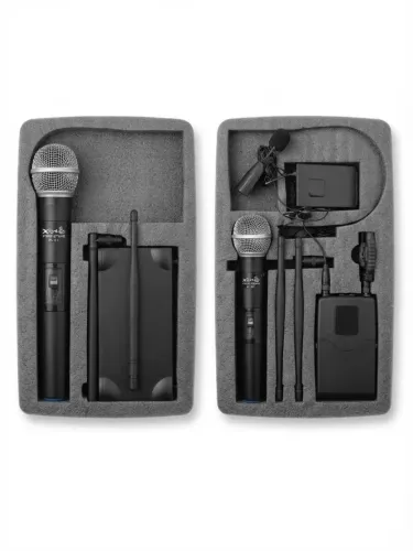 Microfone Sem Fio Profissional UHF Duplo/Portátil com Maleta - Perfeito para Eventos