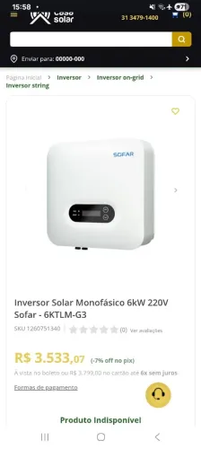 Inversor solar placa solar