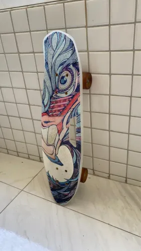Skate cruiser Penny 27? com rodas LED e estampa artística