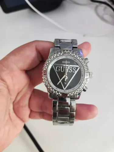 relógio feminino guess prateado 38mm