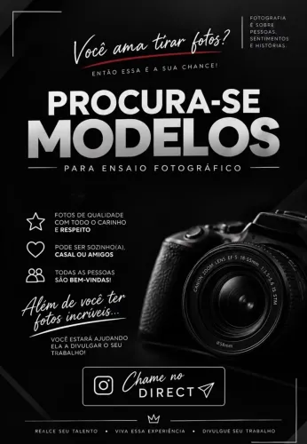 PROCURA-SE MODELOS ENSAIO FOTOGRÁFICO! ?