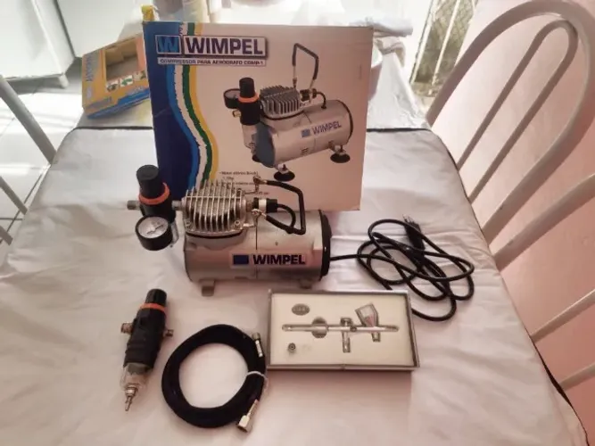 Kit Aerógrafia - Compressor Wimpel + Aerógrafo Steula BC60