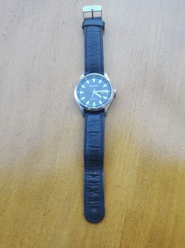 Relógio backer com pulseira de couro