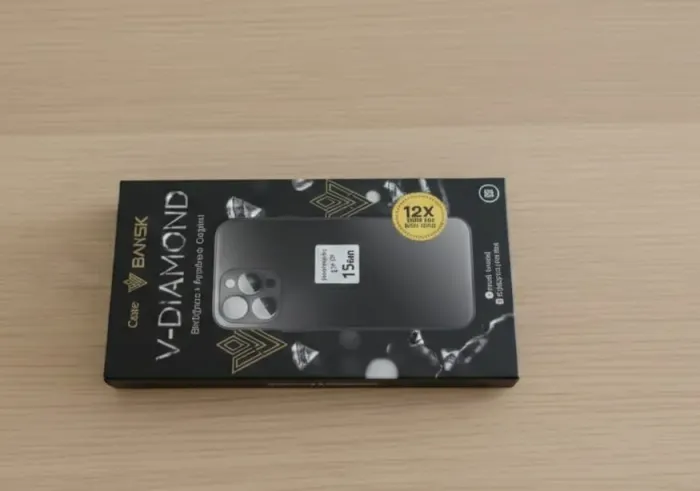 Capinha BANK V-DIAMOND iPhone 15 pro - Com proteção na câmera preto