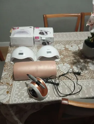 Kit Profissional para Unhas em Gel - 2 Cabines UV/LED + Lixadeira Elétrica D&Z + apoio 