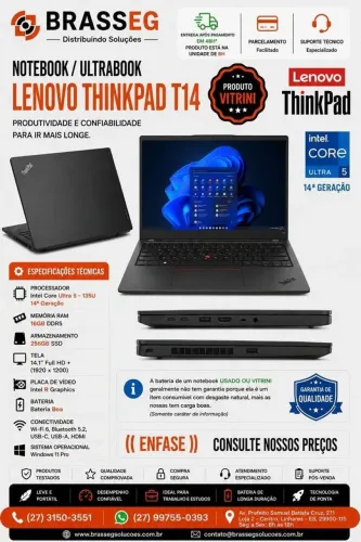 ? Lenovo ThinkPad T14 - Robustez Corporativa com Tecnologia de Última Geração!