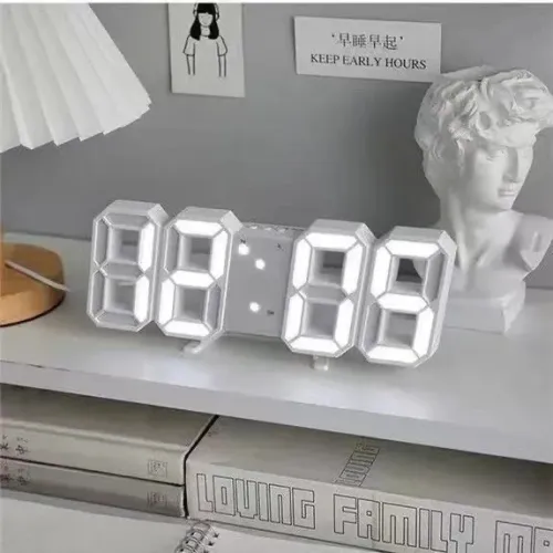 Relógio Digital LED 3D de Parede e Mesa Luz Noturna Moderno NOVO LACRADO