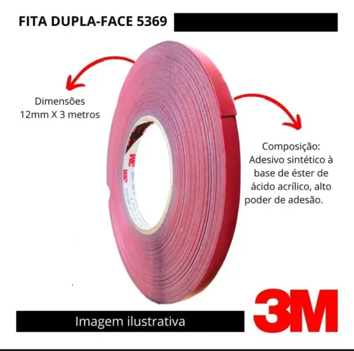 Fita Dupla-face Automotiva 3m 5369 Cinza - 9,5mm X 20m