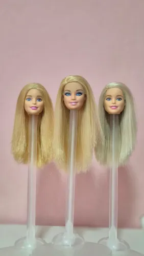 Lote 3 cabeças de barbie