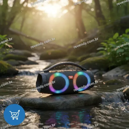 Caixa de som Bluetooth - boombox 3 mini com led RGB