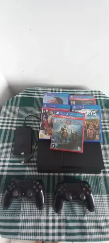 Ps4 slim 500gb mais hd externo 500gb + vários jogos