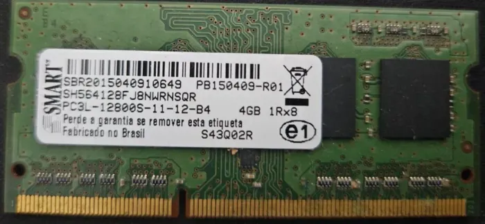Memória Ram Notebook Smart 4gb Pc3l-12800s
