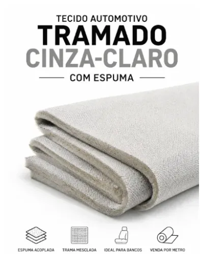 Tecido Automotivo Tramado Cinza-Claro com Espuma por Metro