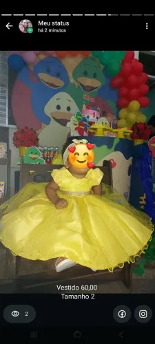 Vestido  infantil festa Tm 2 Única vez de uso