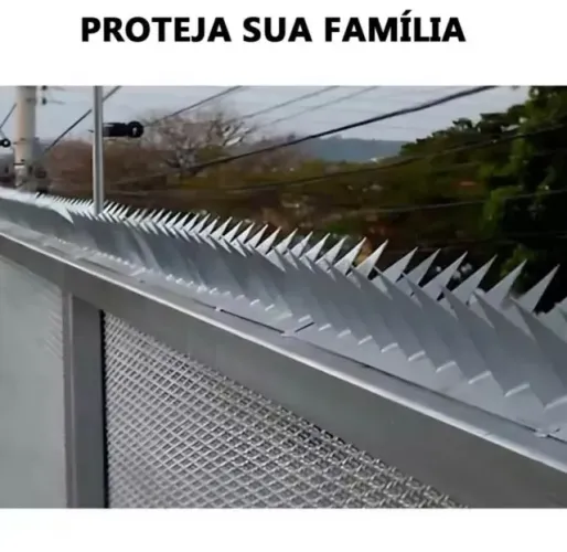 Kit 20 metros Lança protetora para muro perfurante cortante dupla mandíbula galvanizada