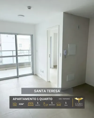 APARTAMENTO 1 QUARTO, 33M², EM SANTA TERESA