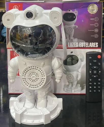 Luminária com Bluetooth astronauta (efeito de céu)