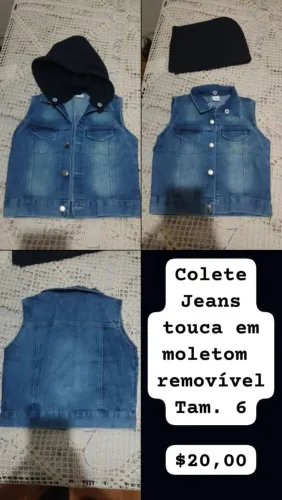Colete jeans infantil Tam. 6