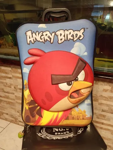 Mochila grande escolar de rodinhas Angry Birds 