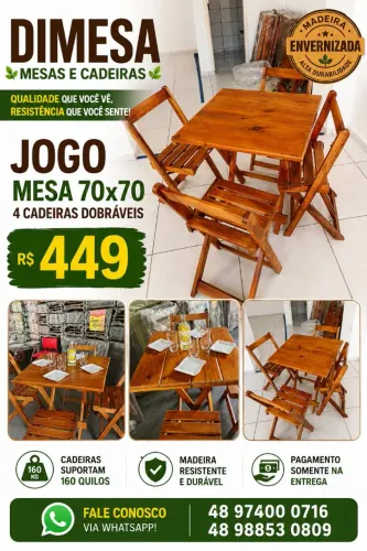 Jogo completo madeira maciça envernizada