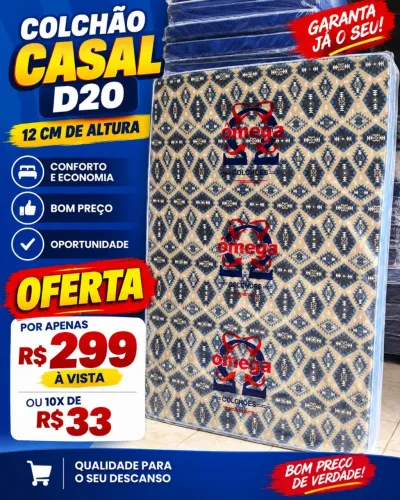 Colchão Casal D20 12cm Oferta Apenas R$299
