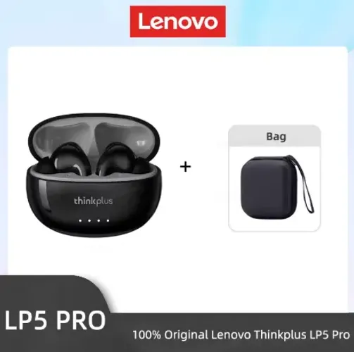 Novo - Fone de Ouvido Bluetooth Sem Fio Lenovo LP5 Pro + Bag - Preto