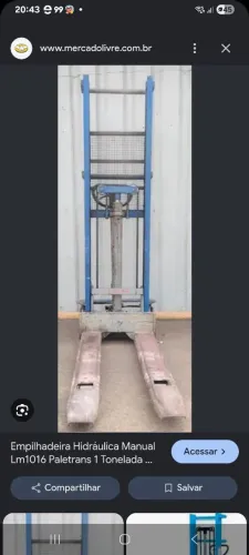 Paleteira manual e hidráulica