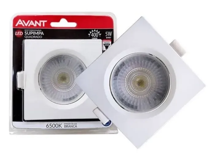 Spot Led 5W Quadrado Branco Frio - AVANT