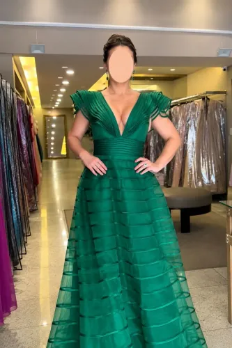 Vestido de festa verde tamanho Gg