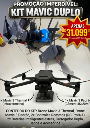 Kit 2 Drones Mavic 3 (1 Termal + 1 Pro) 31 mil