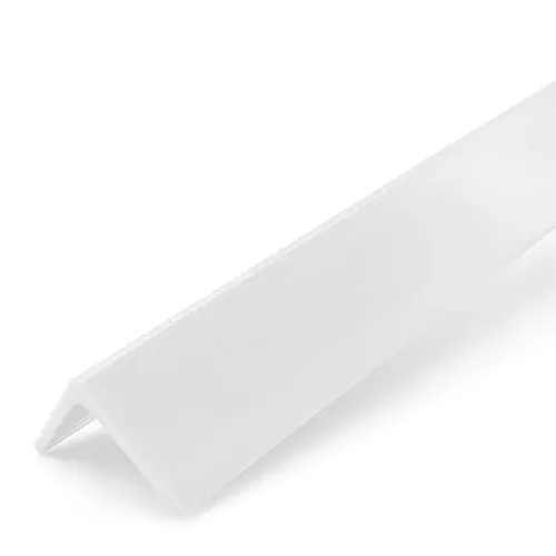 Perfil plástico L cantoneira de proteção 40x40 mm x 3 mts em PVC branco brilho