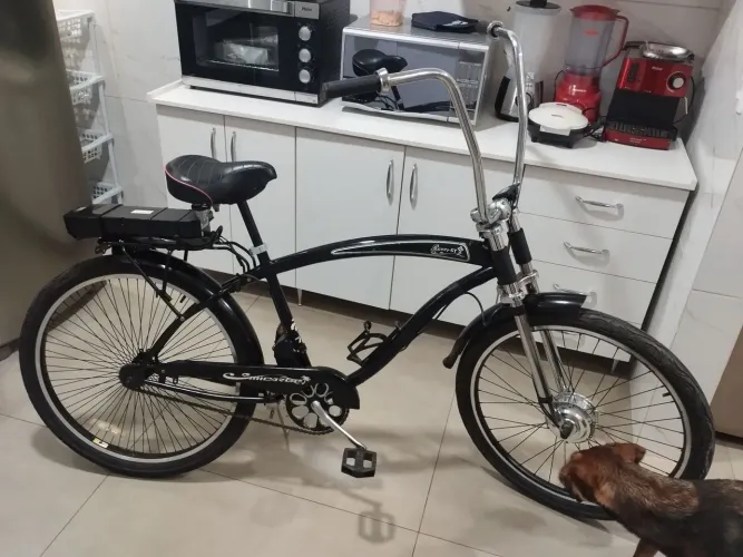 bicicleta chopper elétrica bateria lítio autonomia 35 km muito confortável bike importada 