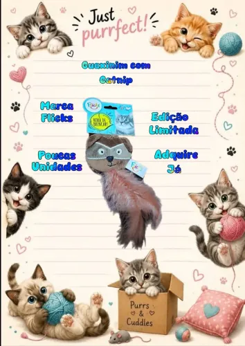 Brinquedo Pelúcia Guaxinim com Catnip