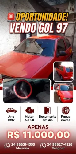 Volkswagen Gol Geração II 1000 Plus 8V 50cv Gasolina Mec. 2P 1997