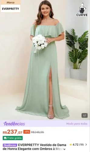 Vestido festa plus size
