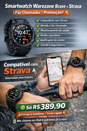 Smartwatch Warezone Brave - Conecta com Strava | Ideal para Treinos!