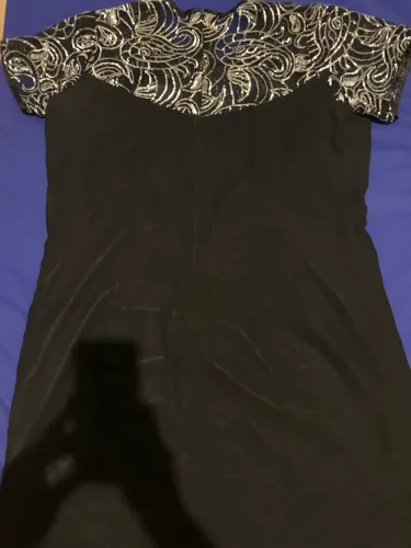 Vestido Preto com Prata