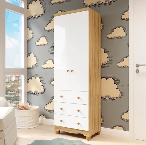 Guarda-roupa Infantil 2 Portas com 3 Gaveta