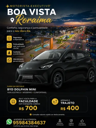 Corridas Executivas em BYD Dolphin Mini 100% Elétrico