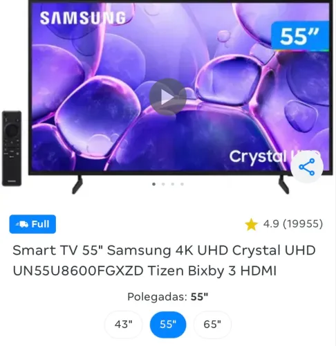 Televisão 55 polegadas Samsung 