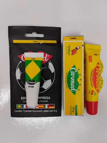 Kit: 1 carmed Brasil sabor goiaba e 1 carmed canarinho sabor cereja