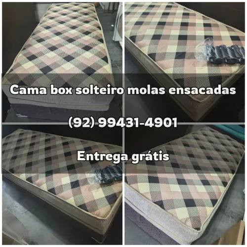 Cama Box Solteiro Molas Ensacadas - Linda Confortável e Resistente [ENTREGA GRÁTIS]