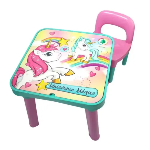 Mesa com cadeira infantil para atividades - Tampo removível