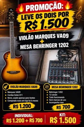 Violao marques va09 e mesa beringher 1202