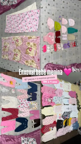 Lote enxoval bebê menina RN ao 1 ano - 187 peças