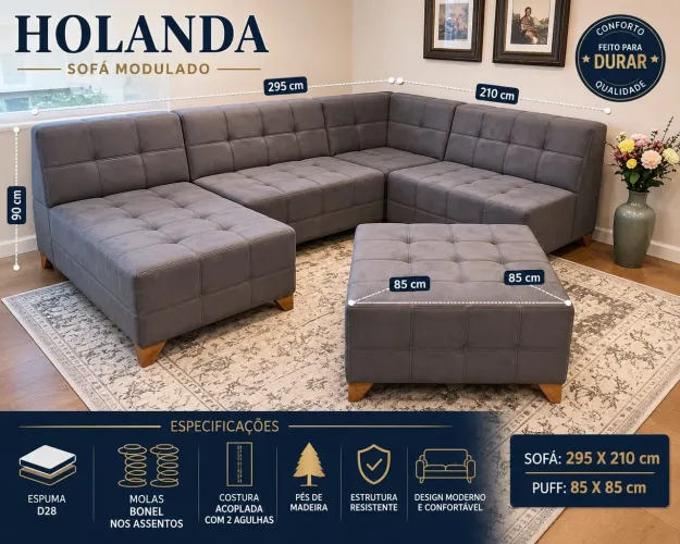 Sófa de excelência qualidade e conforto