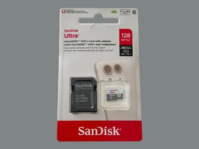 Cartão SanDisk 128GB Classe 10 p/ Celular e Câmera com Adaptador