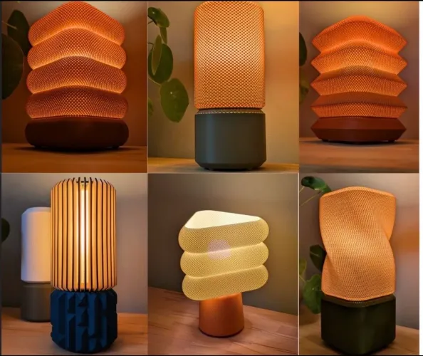Luminária abajur de mesa moderno led decoração casa quarto sala 
