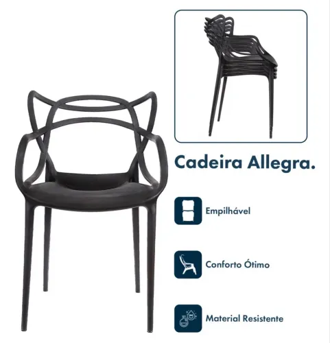 Cadeira de Jantar Allegra Preta Usada ( 6 disponível )