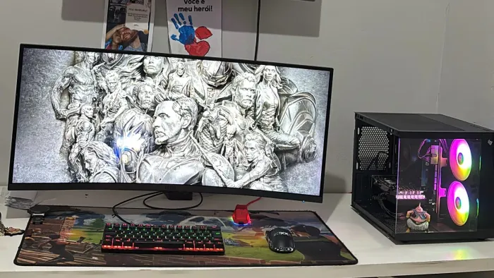 Pc gamer completo novo e garantia - r5 4500 + rx 580 2048sp + monitor 22 + kit completo
